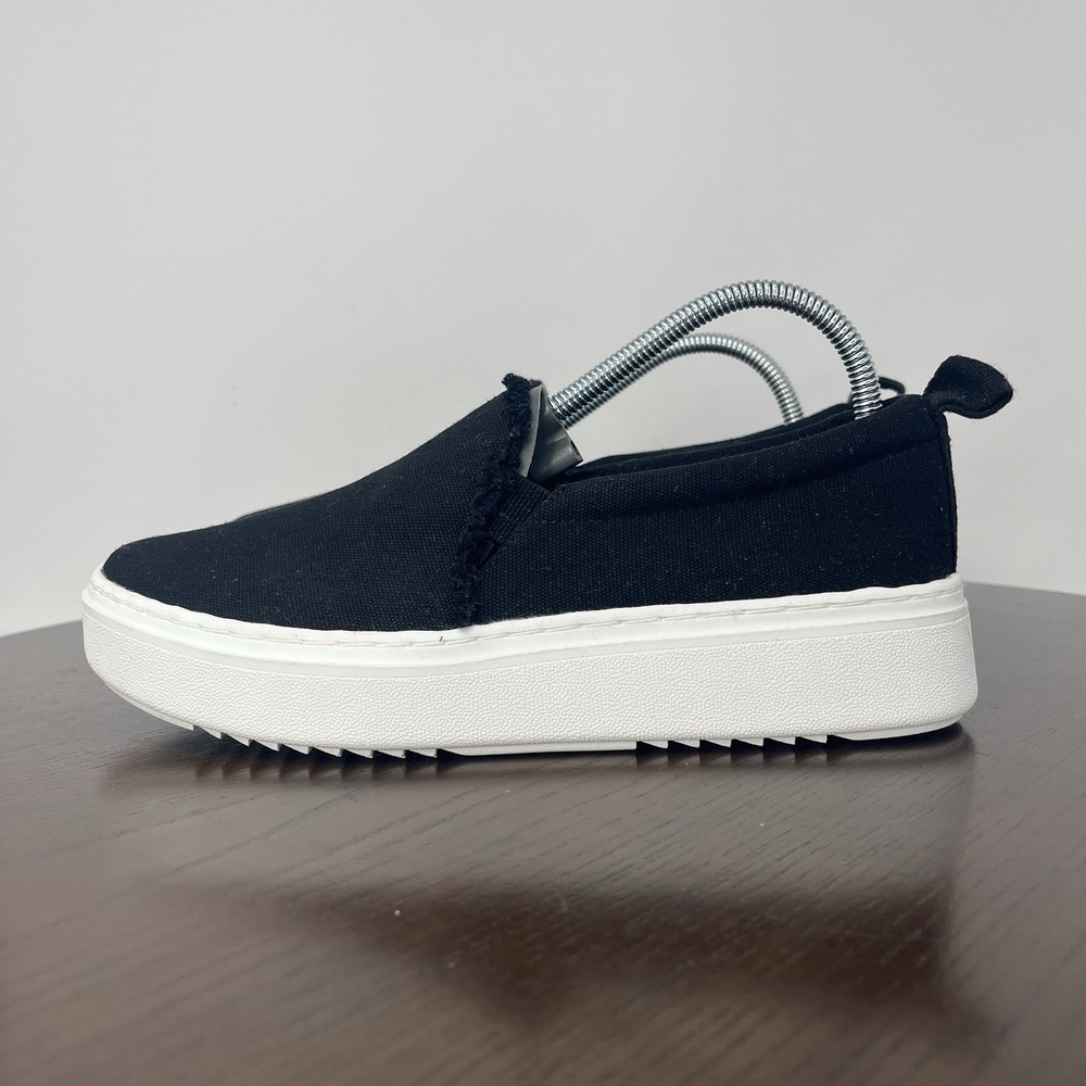 Eileen Fisher Shoes Women's 7 Black Pall Canvas Slip On Sneaker Casual Platform